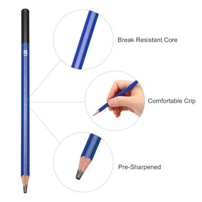 PATIKIL 12B Drawing Pencils for Sketching, 24PCS Sketch Pencils for Drawing Art Pencils Graphite Wood Pre-sharpened for Drawing Sketching Artists, 12B Pencils - style: 12B