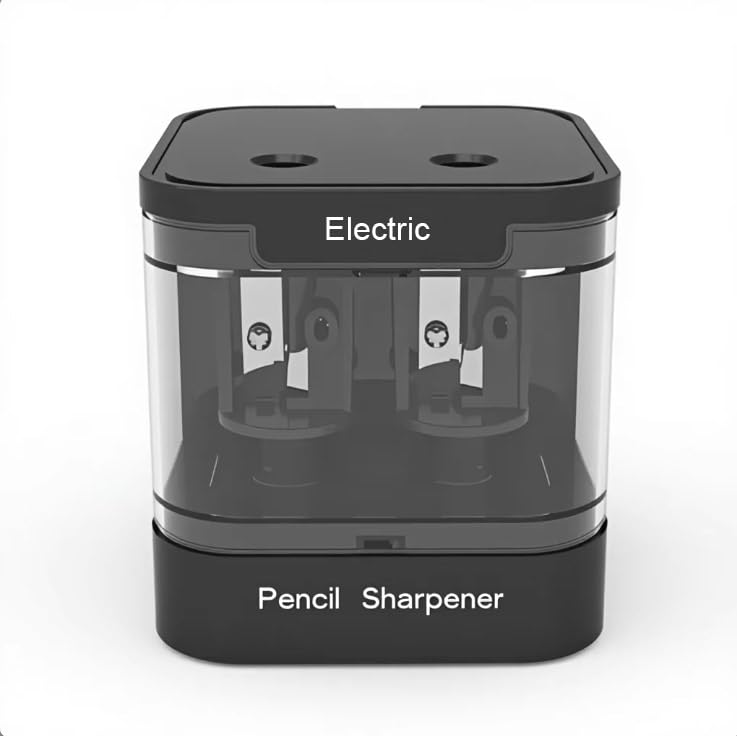Dual Power Electric Pencil Sharpener, Dual Hole for Standard &Jumbo Pencils | Portable Sharpener with Auto-Stop Safety for Kids, Students, Artists, Office & School, Battery(NOT included) or USB Operated