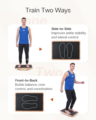 StrongTek Wooden Balance Board, Basic Rocker or Advanced 360° Wobble - color: Extra Large-Basic