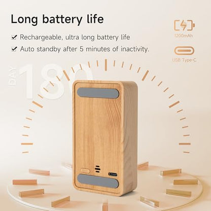 Visual Timer, Rechargeable Digital Hourglass Timer with LED Display - color: Wood Grain Finish