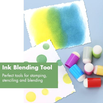 25 Pieces Sponge Daubers W/Storage Case - Great for Applying Ink, Chalk, Paint, and More to Your Projects - Fits Over The Finger and Makes Blending Accuracy Easier - color: Red