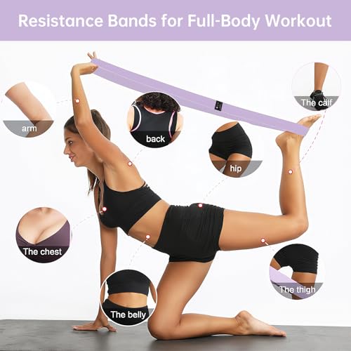 3-Pack Cloth Fabric Resistance Bands for Home Workout - color: Light Pink, Light Purple, Dark Purple