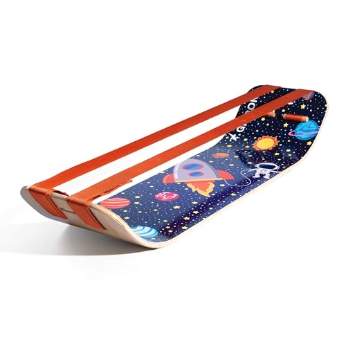 GIBBON SlackBoard, Balance Board Kids & Adults, Slackline Balance Trainer | 1 & 2 Line Options, Slack Board, Core Workout Equipment, Home Gym Training, Standing Desk Exercise, Yoga, Agility, Pilates - color: Astro Plus - 2 Line