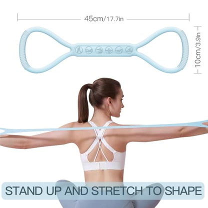 2026 Upgraded Figure 8 Resistance Band for Physical Therapy, Shoulder Back Arm Exercise Bands, 3 Resistance Levels for 15 25 35lb for Kids Adult Elderly - color: 25LB Blue