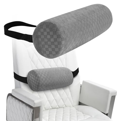 Lumbar Roll Pillow for Lower Back, Lumbar Support Foam Roll Cushion with Pillowcase and Upgraded Strap for Office, Chair, Car, Seat Pain Relief & Improving Posture (Light Grey, Short-11*4.3'') - color: Light Grey, size: Short-11*4.3''