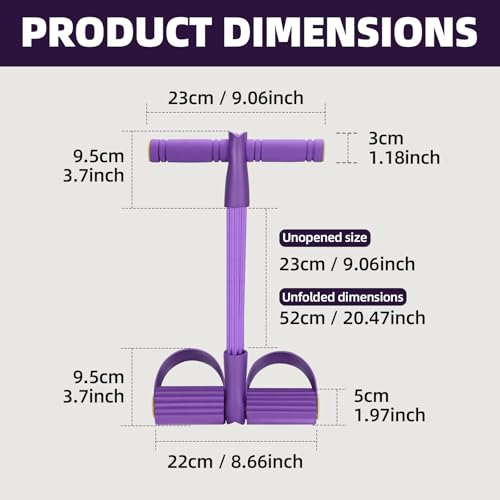Resistance Bands with Handles 6 Tube Multifunction Tension Rope, Sit-Up Exercise Equipment with Foot Pedals and Handles，Pedal Resistance Band for Abdomen, Waist, Arm, Leg - color: Pink