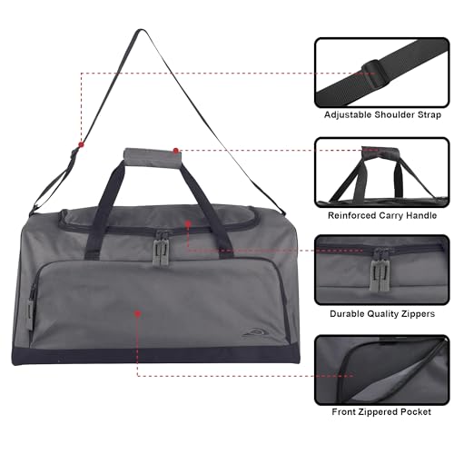 Lightweight Canvas Duffle Bags for Men & Women For Traveling, the Gym, and as Sports Equipment Bag/Organizer - color: Grey 2