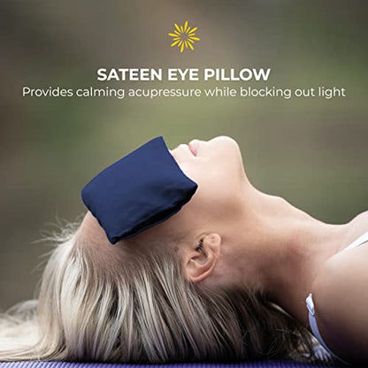 6 Piece Restorative Yoga Kit | Includes 1 Yoga Bolster (24"x12"x6"), 2 Blocks (4"x6"x 9"), 1 6ft D-Ring Strap, 1 Mexican Blanket, 1 Unscented Eye Pillow - color: Oceanside