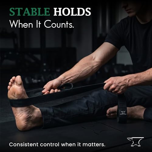 Men’s Yoga Strap – Adjustable Mat Carrier & Stretching Strap for Yoga, Pilates, and Fitness, Black