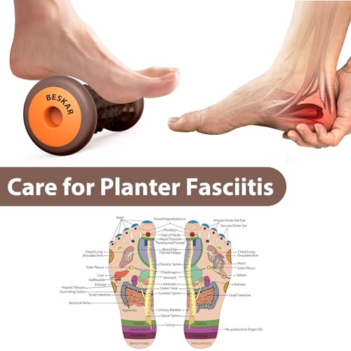 BESKAR Foot Massage Roller for Plantar Fasciitis Relief - color: Coffee
