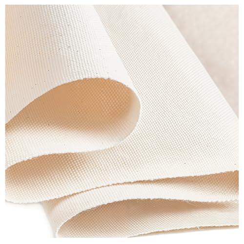100% Cotton Canvas Fabric by the Yard, 63" x 3 Yards, 7 oz | Duck canvas fabric for painting, sewing, tote bags & DIY • One solid continuous piece • Extra length included - size: 3 Yards+ (63''x 120'')