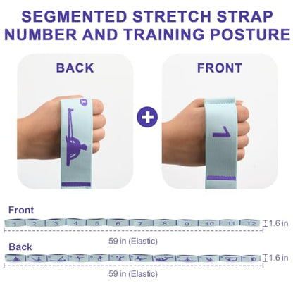 Elastic Yoga Stretching Strap with Loops, CEILIWEN Stretch Straps for Physical Therapy, Pilates Stretch Band, Elastic Exercise Bands, Leg Stretching Strap, Stretch Resistance Bands for Exercise - color: 12 Loops - 2 PCS
