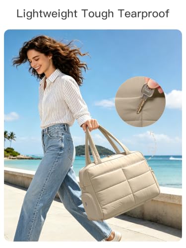 Gitus Travel Duffle Bag for Women Puffer Weekender Bags Carry on Gym Bag - color: Camel