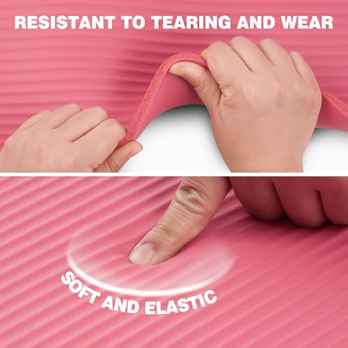 KEEP Extra Thick NBR Yoga Mat - color: pink, size: 72”x24”x10mm