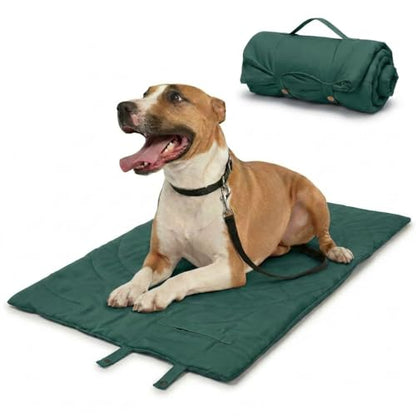 Lightly Padded Roll-Up Travel Dog Mat Settle & Place Training - color: Green, size: Large(46.46"x26.38")