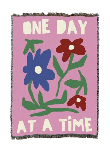 Pure Country Weavers One Day At A Time Blanket - Gift Tapestry Throw Woven from Cotton - Made in The USA (50X60) - color: One Day at a Time, size: 50x60