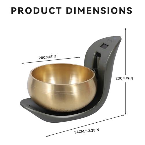 Automatic Singing Bowl – Hands-Free Sound Healing Bowl for Meditation, Yoga, Mindfulness, Energy Healing, Deep Relaxation & Sleep,Auto-Striking Tibetan Singing Bowl with Resonant Tone - color: Auto Singing Bowl, size: 8 inch