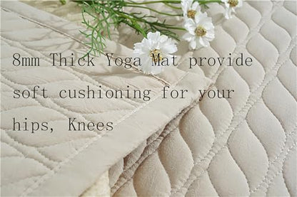Thick Cotton Yoga Mat 100% Organic Natural Yoga Rug Fitness Rug with Bag for Exercise, Workout Washable 78.8 inches X 27.5 Inches (cotton)