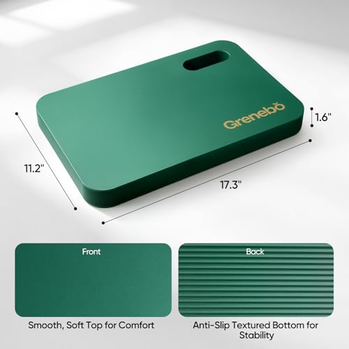 Grenebo 2-Pack Kneeling Pads, Extra Thick NBR, 17.3 x 11 x 1.6 in, Green - color: Green