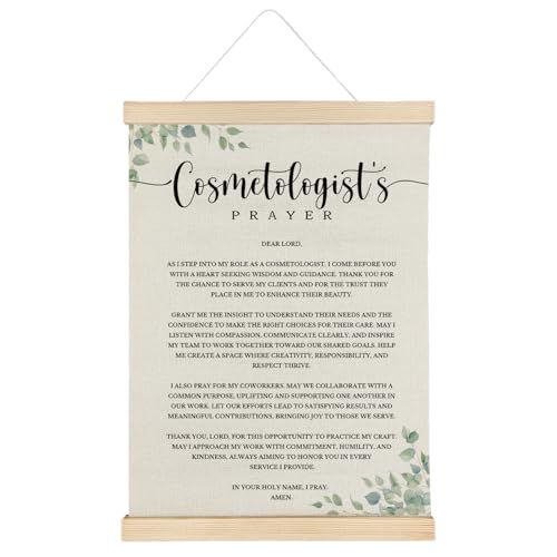 ATBWGT Cosmetologist's Prayer Christian Wall Art Decor, Inspirational Bible Verses Poster Hanger Frame for Spa Beauty Facial Room, Cosmetologist Beautician Gifts, 12x16 Inch - color: Prayer - Cosmetologist