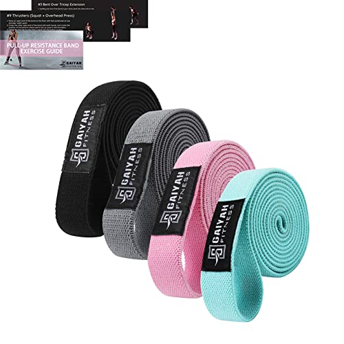 Long Resistance Bands for Working Out Women, Fabric Resistance Band, Stretch Bands for Exercise Bands Resistance Bands Set for Physical Therapy, Elastic Bands for Exercise - color: Pink/Mint/Gray/Black