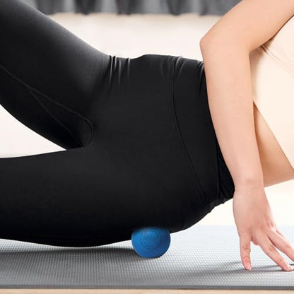 Massage Lacrosse Ball, 2.5 Inch Firm Solid Rubber Deep Tissue Ball for Myofascial Release, Plantar Fasciitis & Muscle Knot Relief, for Foot, Glutes, Shoulder Blades, Calves, 1 Count Blue - color: Solid Blue