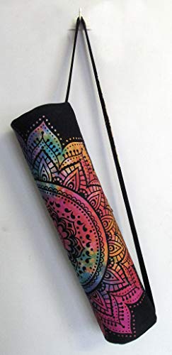 INDIAN CRAFT CASTLE ICC Yoga Mat Bag Carrier Full-Zip Exercise Yoga Mat Carry Bag for Women Men with Multi-Functional Storage Pockets and Adjustable Shoulder Strap 26X6 Inches - style: Multi Flower