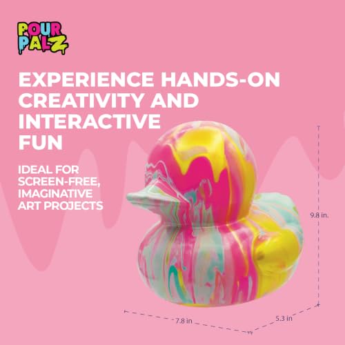 Paint Pour Duck DIY Paint Pouring Art Kit for Kids & Adults, Collectible Duck Figure Craft Set, Paint Your Own DIY Art Activity Kit with Acrylic Paints, Ages 5+, Golden Dream - color: Gold