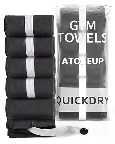Microfiber Gym Towels - Gym Sweat Sports Towel, Set of 5 Pastel, Black