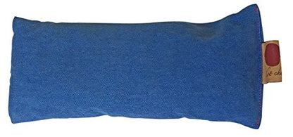 Eye Pillow Blue Denim Cherry Pit-Stone Pack, Microwavable Hot/Cold Compress, Sustainable Heating Pad, Moist Heat, Headache Pain Relief, Spa Yoga Gift - color: Blue Denim, Natural-dyed
