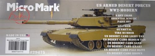 Micro-Mark US Armed Forces Desert WW2-Modern Acrylic Paint, 9-piece Set