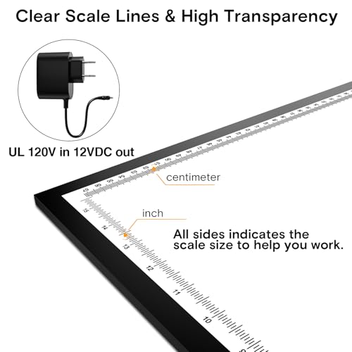 A2 Light Pad,LED Light Board for Diamond Painting,Tracing&Drawing | 9000 Lux Bright Light,10 Brightness Levels,Independent Anti-Touch Controller,Ultra Thin Design,USB-C Connection - size: A2-3color