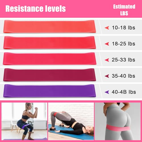 Silipull 10 Pcs Pilates Ring Blocks Set for Women Home Yoga Equipment Accessories Pilates Ring Circle and Ball Workouts Gift Include Ball Yoga Circle Resistance Bands Block Straps Gym Bag - color: Pink