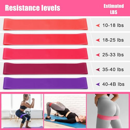 Silipull 10 Pcs Pilates Ring Blocks Set for Women Home Yoga Equipment Accessories Pilates Ring Circle and Ball Workouts Gift Include Ball Yoga Circle Resistance Bands Block Straps Gym Bag - color: Pink