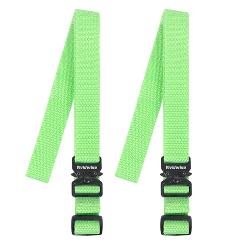 Utility Straps with Metal Quick Release Buckle, Adjustable Nylon Belt Backpack Accessories Sleeping Bag Strap for Hiking, Travel, Outdoor Sports (Green-Metal Buckle, 1" W-60 L) - size: 1"W-60"L