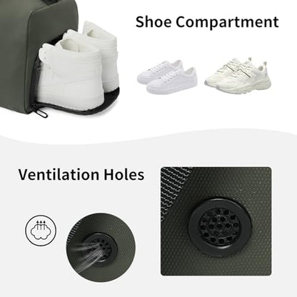 Handbag for Women Yoga Bag Large Capacity Yoga Pad Buckle with Shoe Compartment Water Bottle Sports Gym Bag Travel - color: B02-green