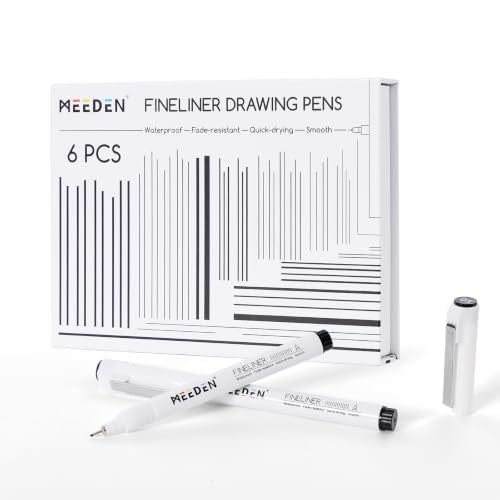 MEEDEN Micro Fineliner Drawing Pens: Fine Liner Pen 6 Pack, 0.5mm Black Waterproof Archival Ink for Sketching, Outlining, Illustration, Manga, Journaling and Everyday Drawing - Needle Nip - style: 0.5mm Needle Nib