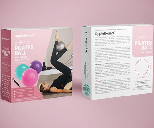 AppleRound Stability Cushion + Pilates Ball, 1 of Air Stability Wobble Cushion Bundle with 1 of 9-inch Pilates Ball - Pump Included