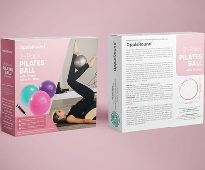 AppleRound Stability Cushion + Pilates Ball, 1 of Air Stability Wobble Cushion Bundle with 1 of 9-inch Pilates Ball - Pump Included