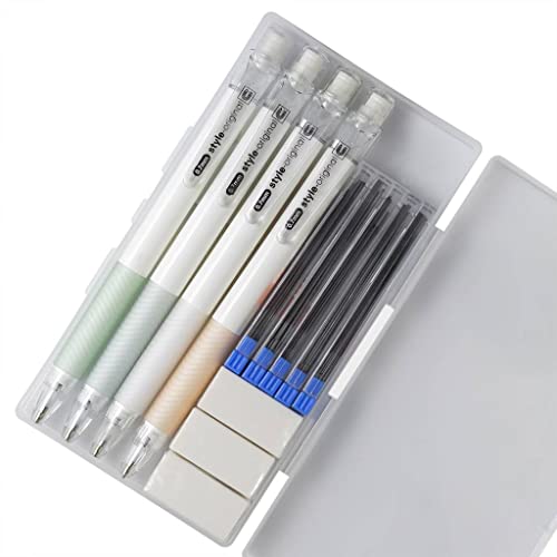 Mechanical Pencil Set 4PCS 0.5 Mechanical Pencils 100 HB Lead 3 Erasers for Students