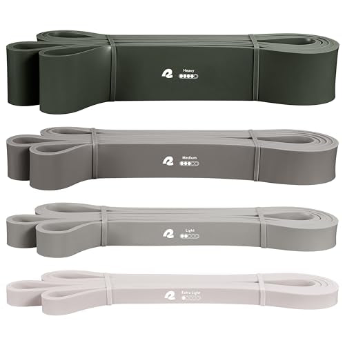 Retrospec Lift Resistance Pull Up Assistance Band Set for Working Out, Home Fitness, Toning, Stretching. Physical Therapy, Muscle Training & Exercise - Lightweight & Portable for Men & Women - color: Cobblestone