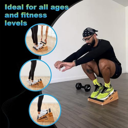 strongtek Slant Board & Foam Wedges – Stretch & Strength Set for Rehab and Mobility