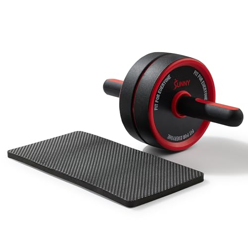 Sunny Health & Fitness Ab Roller Exercise Wheel for Core Training - color: Red