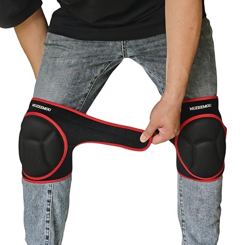 Knee Pads for Gardening,Flooring - Thick EVA Foam Cushion, Non-Slip Silicone & Adjustable Straps (S/M/L), Breathable Unisex Garden Kneeling Pad with Extended Comfort - color: Red, size: Small