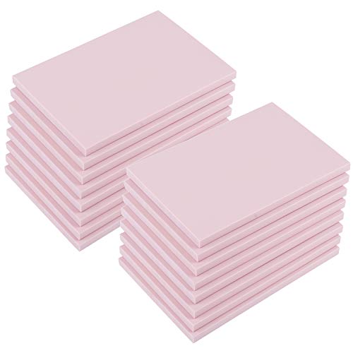 Tosnail 16 Pack Rubber Stamp Carving Blocks, 4 x 6 Inches Soft Linoleum Block for Beginners and Professional Engraving Printing, Stamp Making, Pink