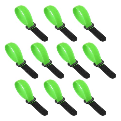PATIKIL 0.8"x8" Reusable Cinch Straps, 10Pcs Adjustable Nylon Multipurpose Hook and Loop Cable Securing Straps with Plastic Buckle for Organizer Storage Cables Cords Ropes, Green - color: Green, size: 0.8" x 8"