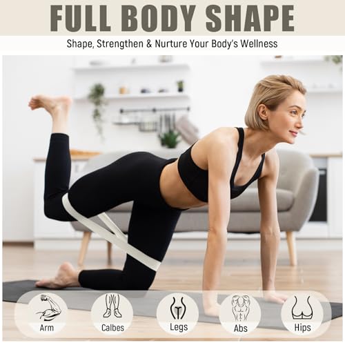 DEEKIN 30 Pcs Resistance Exercise Bands Bulk | Resistance Loop Elastic Bands, Exercise Equipment for Women, Men, Home Pilates, Fitness, Gym, Yoga - color: Light Beige, style: 15-20 Lbs