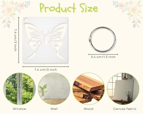 80Pcs Reusable Stencils for Painting Set, 3 Inch Botanical Flower Bird Butterfly Painting Templates for DIY Art Decor Classroom Projects