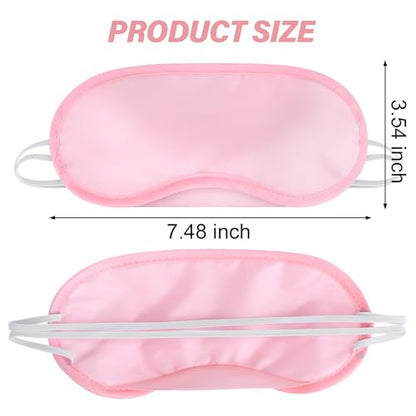 Aneco 50 Pieces Blindfold Sleep Mask Bulk Eye Mask Shade Cover with Nose Pad and Adjustable Strap for Travel Sleep Game Party Supplies, Light Pink - color: Light Pink