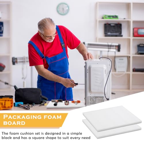 Frienda 8 Pcs Polyethylene Foam Sheet, 12 x 12 x 0.5 Inch Cuttable Packing Foam Pad Cushioning for Tool Box, Cases Craft Shipping Moving and Storage (White) - color: White